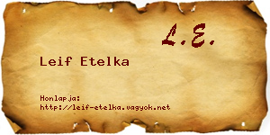Leif Etelka névjegykártya